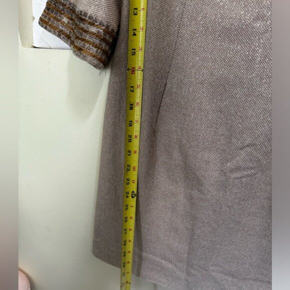 Moschino Vintage Y2K Beaded Gold A Line Mini Dress Metallic Wool Cotton Neutral - Picture 16 of 16